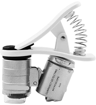 60X Minimikroskop Mobiltelefon Mikroskopförstoringsglas Universal Clip-On Telefonförstoringslinsa for mynt Valuta