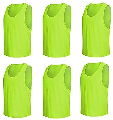 Senston 6 Stück Leibchen für Fußball, Basketball, Baseball Training, Fußball Trainingsleibchen für Anfänger, Jugendliche und Erwachsene