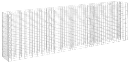 vidaXL Rectangular Gabion Raised Garden Bed - Durable and Rustproof Galvanized Steel Construction - 106.3x11.8x35.4 - Easy Assembly - Ideal for Patio or Garden