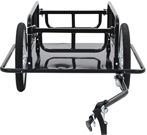 lyrlody Remorque de Transport pour Vélo Remorque à Vélo à Deux Roues Remorque de Vélo en Acier Robuste Remorque de Vélo avec Barre d'attelage Parfaite pour Transporter des Marchandises Noir