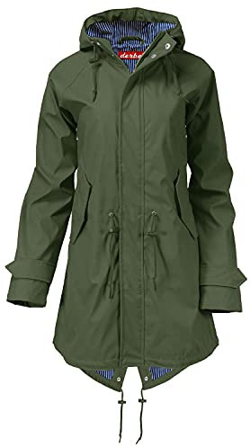 derbe Damen Regenmantel, Farbe:Oliv, Größe:40