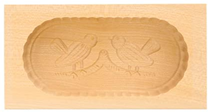 Stampo per burro in legno, 2 uccelli, motivo per burro, 250 g, per decorare, fatto a mano