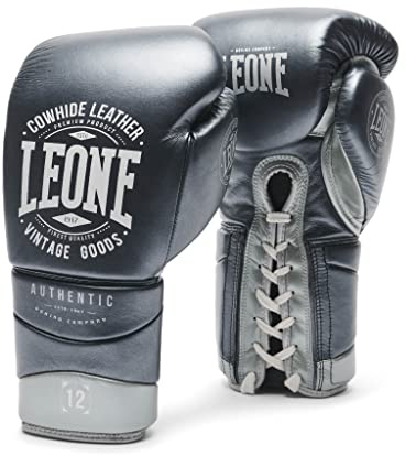 Leone 1947 Guantes DE Boxeo Authentic 2, Gris oscuro/18 oz, GN116L