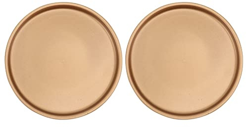 GANAZONO 2Pcs Ceramic Flowerpot Drip Trays 6 Inch Round Plant Pot Saucers Gold Base Tray for Indoor Outdoor Garden Balcony Protection