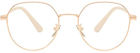 KAEOISFU Retro Ovalem Metall Gold Rahmen Lesebrille 3 0 Dioptrien für Damen und Herren, Modischer Roud Blaulichtfilter Computer Lesebrillen