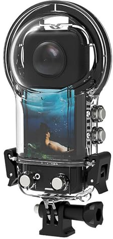 HUAYUWA 30M Dive Case with Silicon Lens Cap for Insta360 X3 Action Camera Waterproof Housing with Bracket Accessories 98FT Underwater Photography Housing for Insta 360 One X3 Diving Case