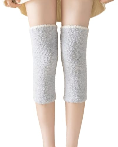 QKEPCY Kniewärmer für Damen Rutschfest Winter Warm Thermo-Knielinge Sleeve Elastisch Knieschützer Beinwärmer Knie-Wärmer Thermische Kniekompression Ärmel für Fußball Tanzen Yoga Sport