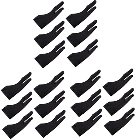 SHINEOFI 18stücke Zwei-finger-handschuhe Bequeme Künstlerhandschuhe Für Digitale Zeichnungen Doppeltes Elastisch Für Tablets Und Touchscreens Widerstand Schützt Vor Versehentlichen
