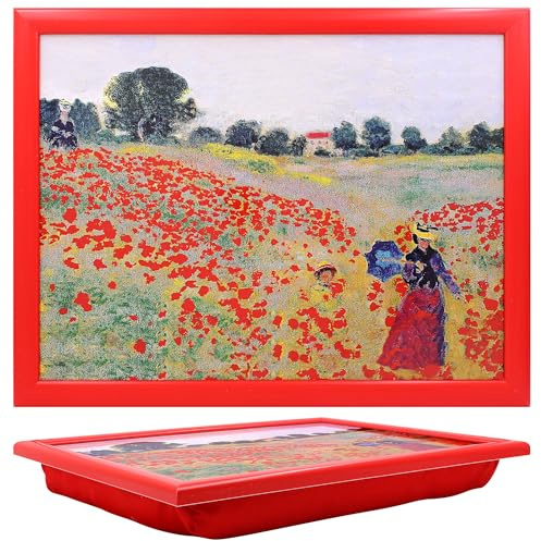 Claude Monet 'The Poppy Field near Argenteuil' Laptray for Laptops, Crafting, Sewing and Home Decor