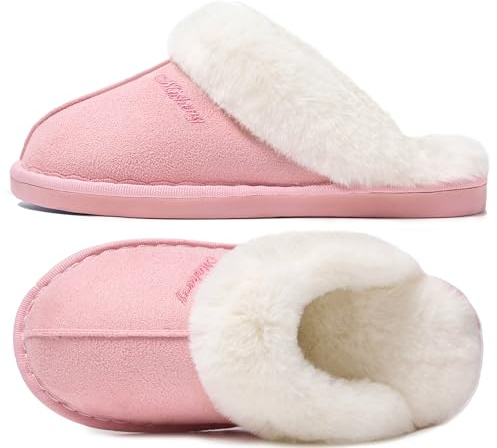 Donpapa Zapatillas Casa Mujer Hombre Invierno Peluche Memory Foam Pantuflas | Shearling Sintético,Cálidas Slippers,Esponjosas y Comodas,Antideslizantes,Interior y Exterior
