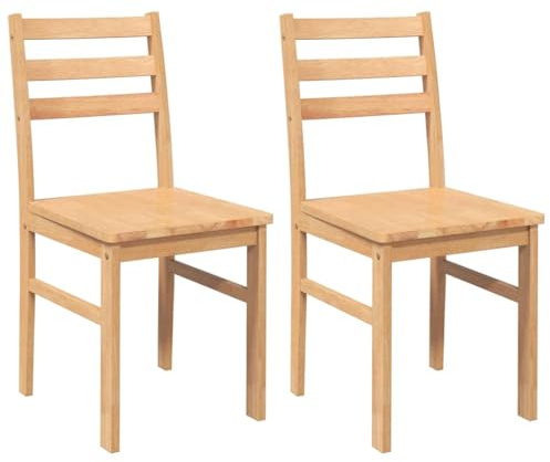 vidaXL Chaises à manger 2 pcs bois massif caoutchouc