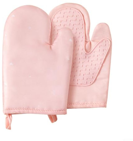 Gants de cuisine en silicone pour une protection fiable contre la chaleur pendant la cuisson (rouge clair)