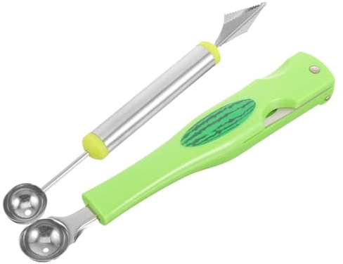 Ipetboom 2 piezas Cortador Sandía y Melón para Bolas Cuchillo Frutas Multifunción para Cocina y Postres