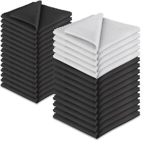 LOJWRY Glasses Cleaning Cloth 30 Pcs - 6*7in, Ultra Soft, Individually Wrapped, Streak-Free, Microfiber Eyeglass Cleaning Cloth for Eyeglass, Screen, Readers, Sunglasses, Laptops, Tablets, Phones Etc.