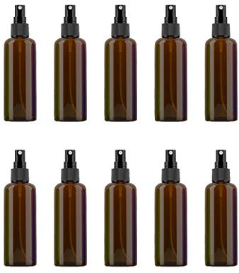 VOANZO 10 flaconi spray vuoti in plastica da 100 ml, set di nebulizzatori da viaggio per nebulizzazione fine, flaconi ricaricabili da viaggio, contenitori per liquidi da toilette (marrone)