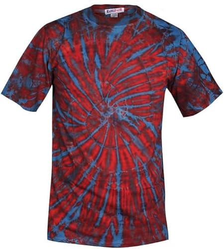 Ezhippie Men's Tie Dye T-Shirt Lightweight Cotton Festival Hippie Top, (6, L)