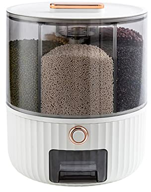 SUNMME 360° Drehbarer Runde Müslispender,Lebensmittelspender,Trockenfutter Spender,6 in 1 Reisspender Vorratsdosen,für Müsli,Cornflakes und Cerealien