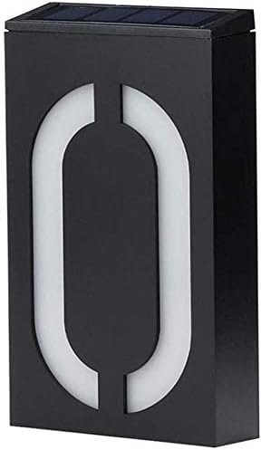 SUAVER Numéro de maison éclairé à énergie solaire, LED, lampe solaire, numéro de porte, plaque de numéro de maison, étanche, lampe murale extérieure, détecteur de maison, pour panneau de maison DIY