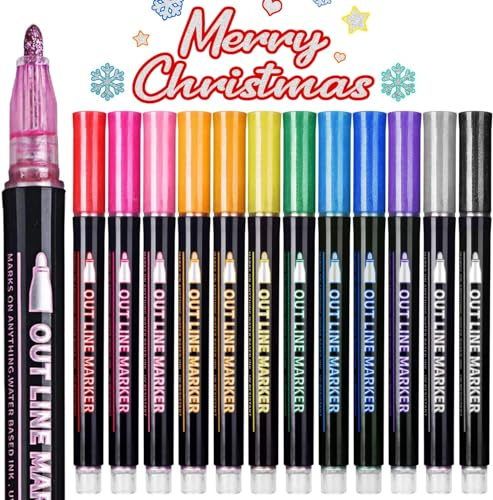 TOVIKI 12 Colori Penne Glitterate Colorate, Regalo Bambina 4-12 Anni, Pennarelli Glitter Magici Metallici per Disegni, Scrapbooking, Cancelleria Bambina, Idee Regalo Ragazza per Ragazze