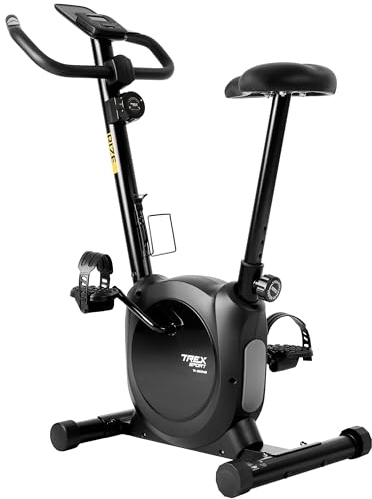 TREX SPORT Heimtrainer Fahrrad TX-350MB RIZE | Hometrainer Fahrrad |Pulssensoren, extrem leises Magnetbremssystem mit 10 Widerstandsstufen, 5 Sitzhöhen, 120 kg belastbar (BLACK NIGHT)