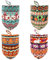 SLSON 4 Stück Hunde Bandanas Fair Isle Style Pattern Haustier Dreieck Kopftücher Einstellbar Hundehalstuch für Kleine Mittlere Große Hunde Katze