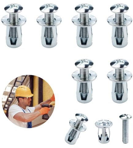 eupdd 50 Pièces Chevilles à Cavité: M6×25mm Fixations pour Portes Creuses, Ecrous en Forme de Pétale, Cheville Expansion, Chevilles à expansion en métal, Chevilles en Métal pour Murs Creux