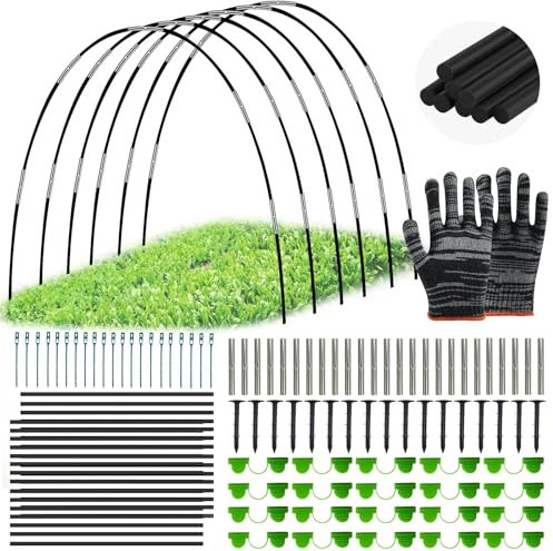 YlYADl Pflanztunnel Bögen,30 PCS Tunnelbögen Hochbeet,Abnehmbar Folientunnel für Hochbeet,Gewächshaus Bogen mit Kunststoff umwickelt,Gewächshaus Reifen,Gartentunnel Bögen,Gewächshaus Tunnel