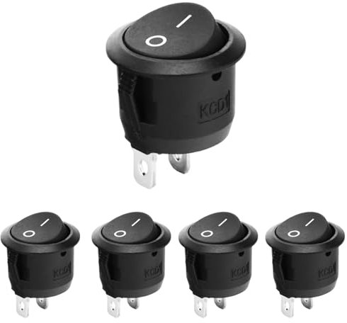 5 Pcs Schalter 12V,Mini Kippschalter 12V Beleuchtet,Wippschalter 12 V Rund Einbauschalter,Ein Aus Schalter 12 Volt schalter Switch Klein,Zum Lichtschalter,Wohnmobil,Auto,Motorrad,Truck Und Jeep