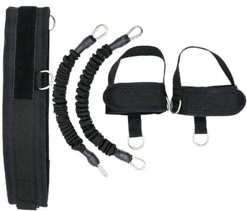 SKISUNO Bandas Tubulares Elásticas para Tobillos Correas de Resistencia para Entrenamiento de Piernas Accesorio Portátil para Fitness y Ejercicios de Salto 1 Juego Negro para