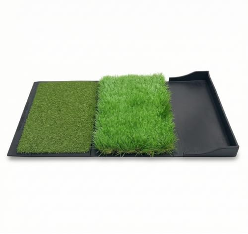 LOVIVER Tapis d'Entraînement de Golf Multi-Texture Tapis Tapis de Frappe Tapis de Pratique Trois de Gazon Simulant Rough et Départ Base Ébène Antidérapante Adapté au Jardin Intérieur Domicile