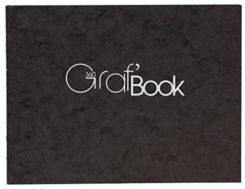 Clairefontaine 975805C - en obearbetad anteckningsbok graf'Book 360° 100 sidor 19 x 25 cm 100 g - landskap format