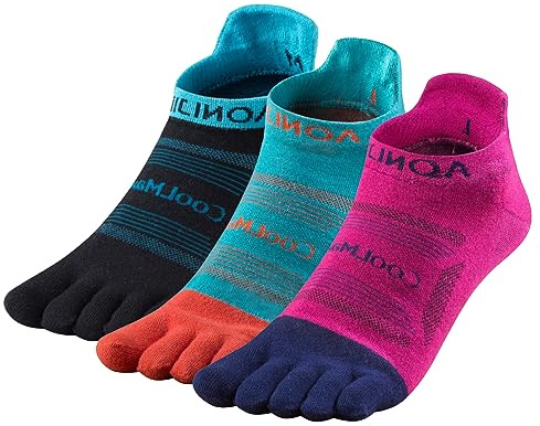 TRIWONDER 3 Paio Calzini da Corsa Anti-Vesciche Calze a 5 Dita Calzini Sportivi da Corsa Esercizi Running per Uomo Donna(A1-3 Colori, S)