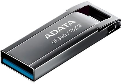 ADATA, UR340 - Unidad Flash USB 3.2 Gen1 de Metal, a Prueba de Salpicaduras, a Prueba de Golpes, a Prueba de Polvo, 128 GB, Color Negro
