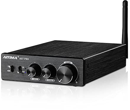 AIYIMA A07PRO TPA3255 Mini amplificateur de puissance 2.0/2.1CH Amplificateur audio 300Wx2 Classe D Amplificateurs intégrés stéréo Hi-Fi Bluetooth 5.2 Ampli de bureau avec contrôle des graves aigus