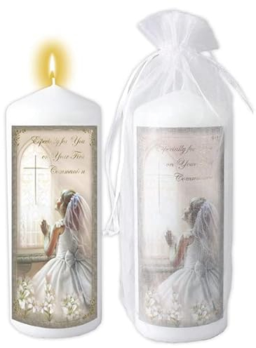 FHC First Holy Communion White Candle Girls 1st Communion Gifts Girls 48 hrs Burn Time