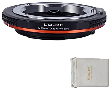 PHOLSY Adaptador Objetivos Montura Compatible con Objetivos Leica M LM, Zeiss ZM, Voigtlander VM y Cuerpo Cámara Canon RF, EOS R, R6 Mark II, R7, R8, R10, R3, R5, R5C, R6, EOS RP, R50, LM-RF