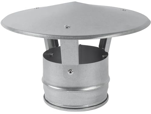 Repa Market 4 Inch Roof Vent Cap - Galvanized Steel Chimney Cap for Round Exhaust Duct - Roof Vent Cover for Perfect HVAC Insulation - Rain Cap/Guard - Outdoor Ducting Pipe Top - Stove, Fireplace