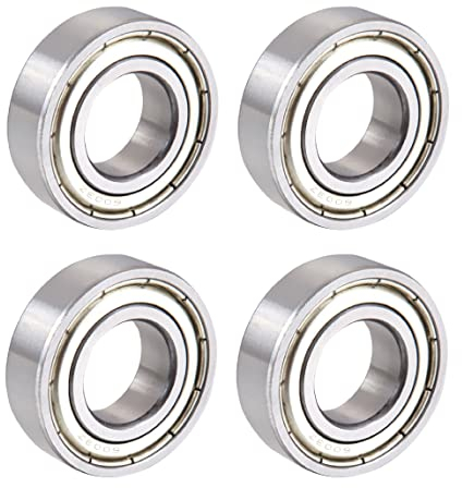 Kugellager 608ZZ,4 Stücke Metall Double Shielded Miniatur Rillenkugellager,Skateboard kugellager inlineskates zubehör lager Geeignet,für Skateboard Roller Inline Skates 8mm x 22mm x 7mm (Golden)