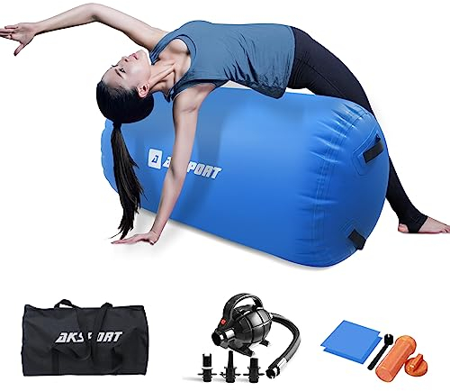 AKSPORT Air Matte Rolle Aufblasbare Air Roller Gymnastik Air Rolle Turnen mit elektrischer Luftpumpe für den Heimgebrauch/Yoga/Cheerleading/Tumbling/Back