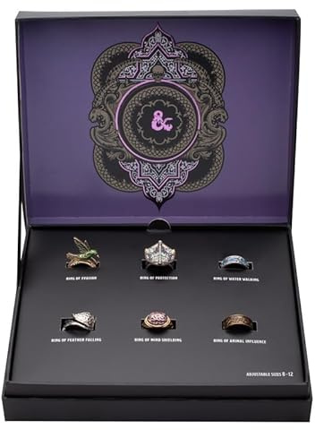 Salesone Nachbildung Dungeons & Dragons Set Verstellbare Ringe Zauber
