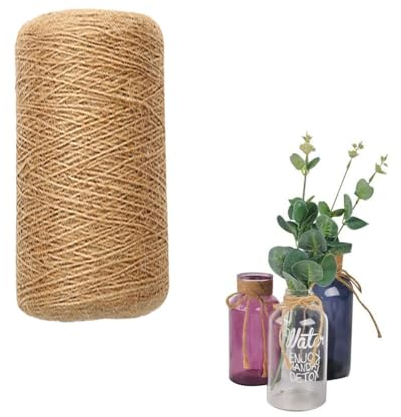 Jute-Schnur, Garten Juteschnur, Natur Braun Jute Kordel, Packschnur Geschenk-Band Bastelschnur Dekokordel, 1 mm Dicke, 400m Jute-Schnur für Garten, Basteln, Verpackung, Floristik, Dekoration