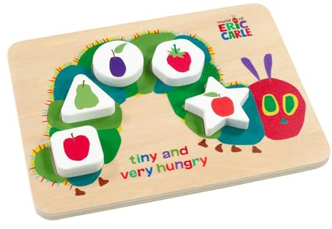 Rainbow Designs Tiny & Very Hungry Caterpillar Wooden Jigsaw Puzzle - Toddler Puzzles, Wooden Jigsaw, Caterpillar Toy Motor Skills Development Toy 24+ Months