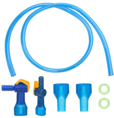 4pcs Bite Valve Replacement for Camelbak, Silicone Mouthpiece Nozzle Replacements with Straight & Angled Hose Connector O-Rings Water Pipe Tube for Hydration Bladder Cycling Camping Supplies