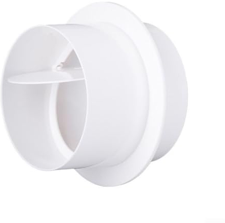 Clapet anti-retour en PVC blanc pour hotte de cuisine, salle de bain, cuisine, tuyau rond (150 mm)