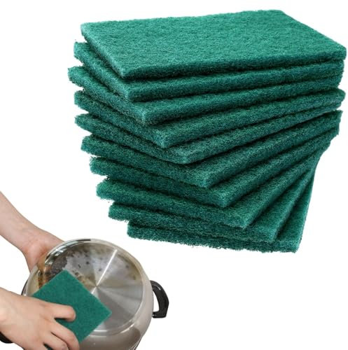 8 spugne ecologiche compostabili, fogli in tessuto non tessuto abrasivo, spugna abrasiva, set di pulizia a due lati, raschietto per pentole, spugne per piatti con robusta spugna abrasiva