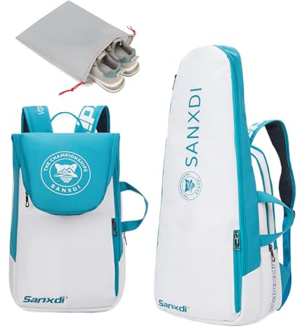Sac à Dos de Tennis et Badminton pour Homme et Femme, Peut contenir 1 à 3 Raquettes, Sac de Sport, Sac à Dos pour Raquettes de Tennis, Badminton, Squash, pagaies de Pickleball, balles et Accessoires