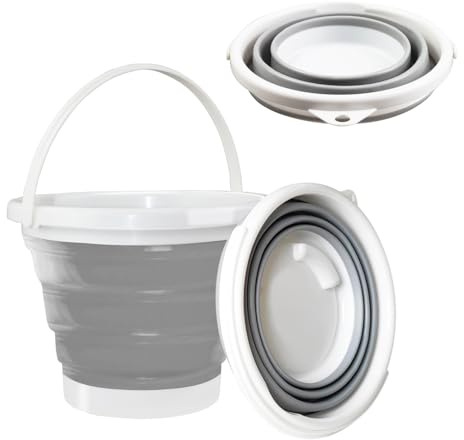 Qcdou Collapsible Bucket, 3L Plastic Portable Foldable Buckets, Small Collapsible Basin with Handle, Cleaning Mop Car Wash, Space Saving, Water Bucket for Fishing, Camping, Travelling(D)