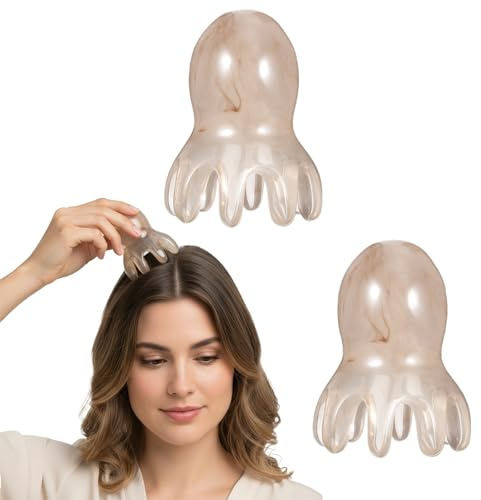 LXUEJIE 2Pcs Scalp Massage Tools, Head Massager Comb, Point Massage Comb Manual Acupressure Tool with 8 Flexible Nodes for Deep Relaxation