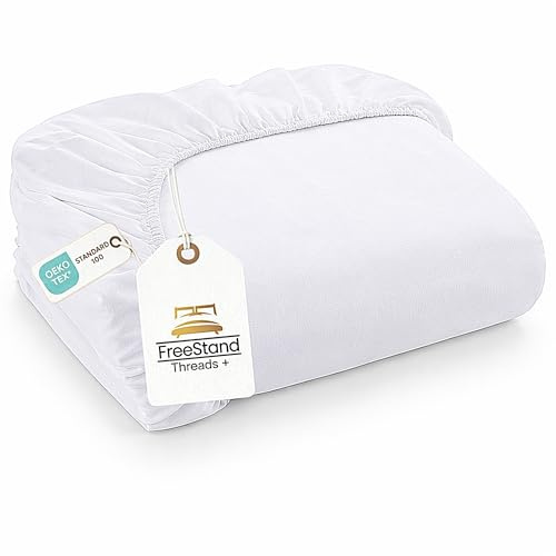 Threads+ Queen Fitted Sheet, Soft White, 60x80+15 Deep Pocket | 100 GSM Microfiber, Wrinkle-Resistant & Ultra Soft, Microfiber (1 Pack, White) Brand: Threads Plus