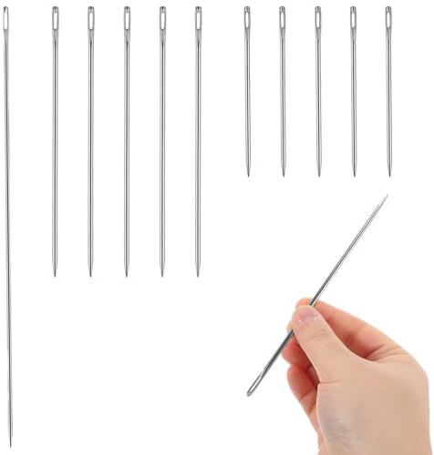 FHRYNA 11 pz Ago per Tappezzeria con Grande Occhiello,10cm,15cm,25cm Extra Lungo Professionali per progetti di Artigianato Domestico, Bambole Che Fanno Il tufting